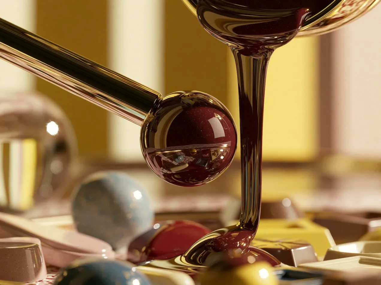 Flowing chocolate in a moment of delight